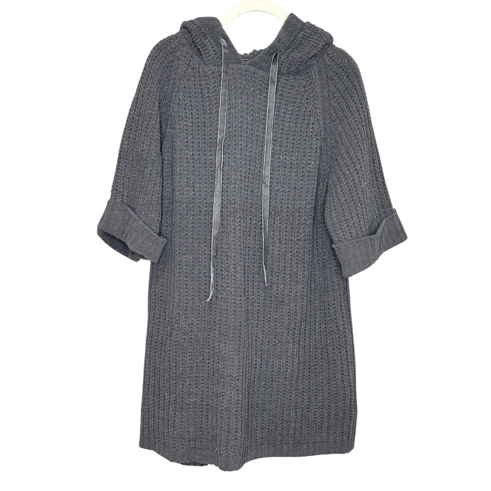 POL Short Sleeve Hooded Sweater Size Medium NEW Open Knit - Flair - Style