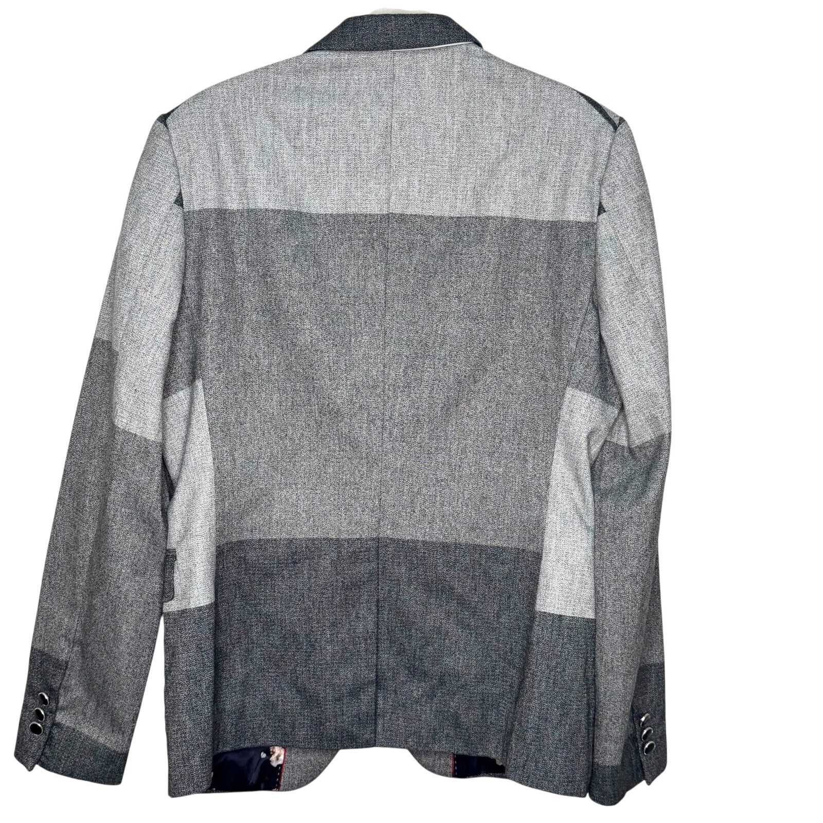Pour Homme Blazer Jacket Size Small Womens Unique Grey Colorblock Lined Trendy - Flair - Style