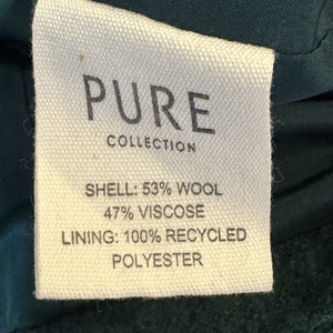 Pure Collection Jacket Womens US 6 Green Wool Blend Moto Zip Biker Pockets Chic - Flair - Style