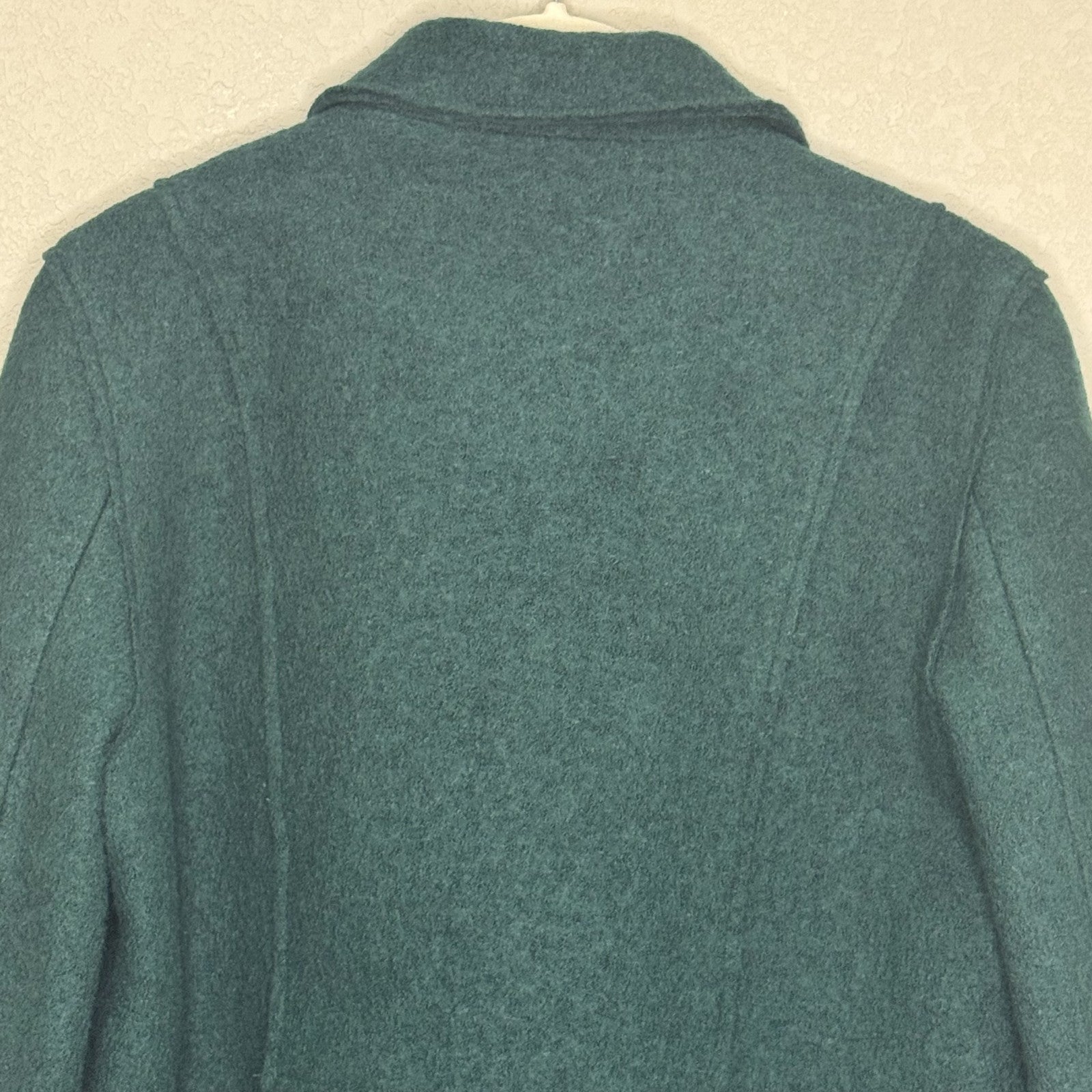 Pure Collection Jacket Womens US 6 Green Wool Blend Moto Zip Biker Pockets Chic - Flair - Style