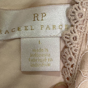 Rachel Parcell Top Womens Large Pink Lace Long Sleeve Blouse Sheer Floral Dressy - Flair - Style