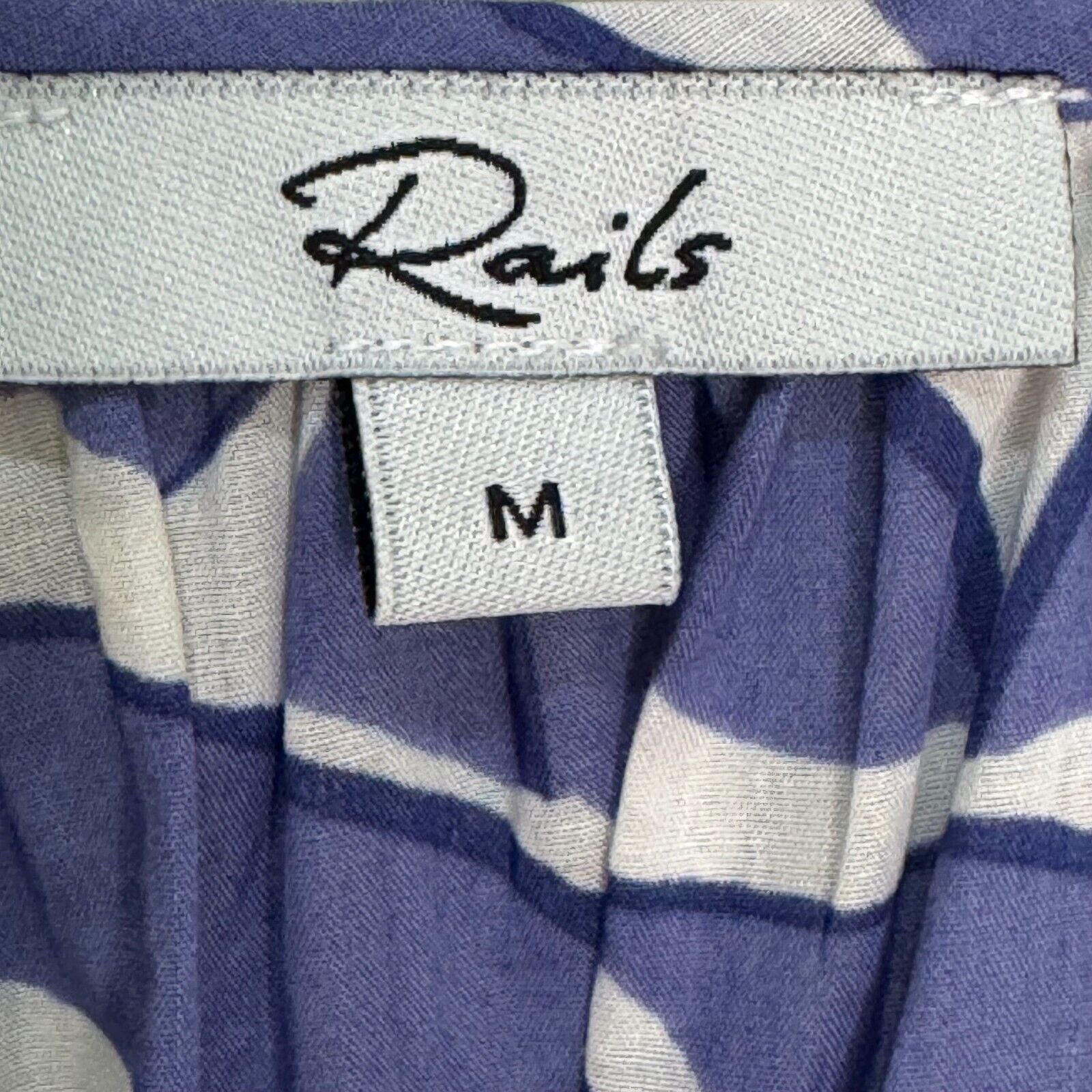 Rails Sia Dress Size Medium Island Waves Blue White Tropical Print Cotton $228 - Flair - Style