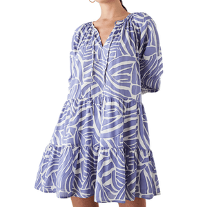 Rails Sia Dress Size Medium Island Waves Blue White Tropical Print Cotton $228 - Flair - Style