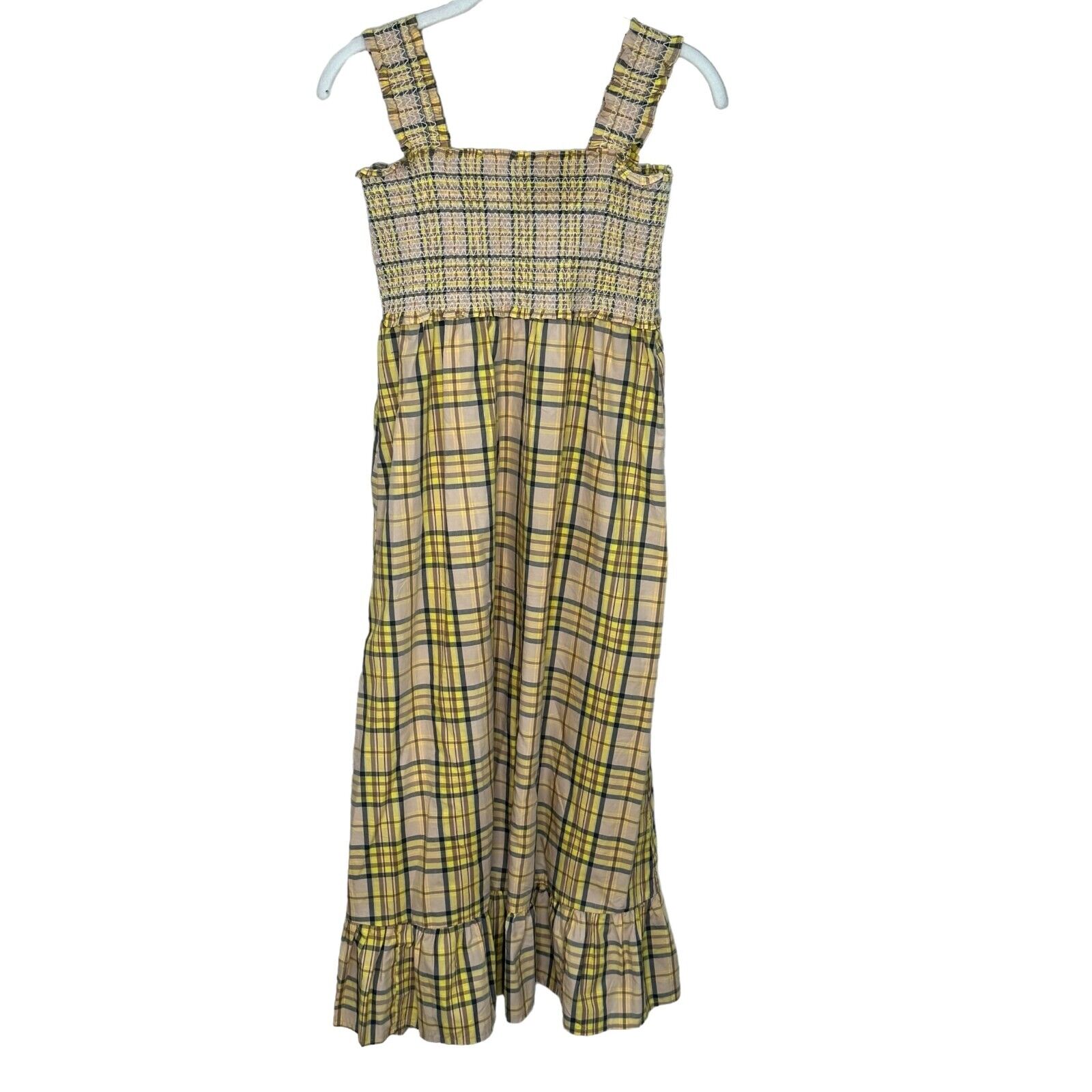 Rails Sunflower Plaid Smocked Sundress w Matching Hat Size Small NEW - Flair - Style