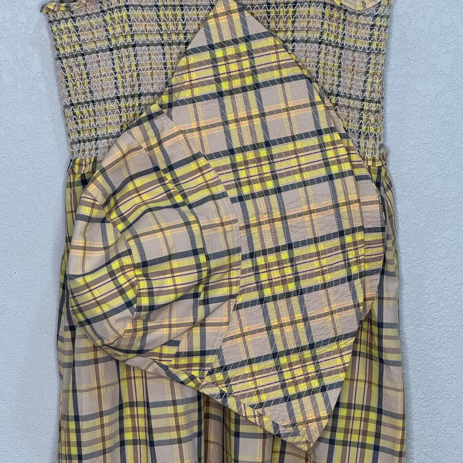Rails Sunflower Plaid Smocked Sundress w Matching Hat Size Small NEW - Flair - Style