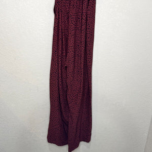 Rails V - Neck Jumpsuit Size Small Rust / Burgundy Spotted Animal Print - Flair - Style