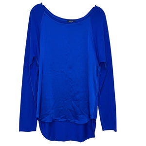 Ralph Lauren Polo Womens Baseball Shirt Size Medium Satin Front Royal Blue - Flair - Style