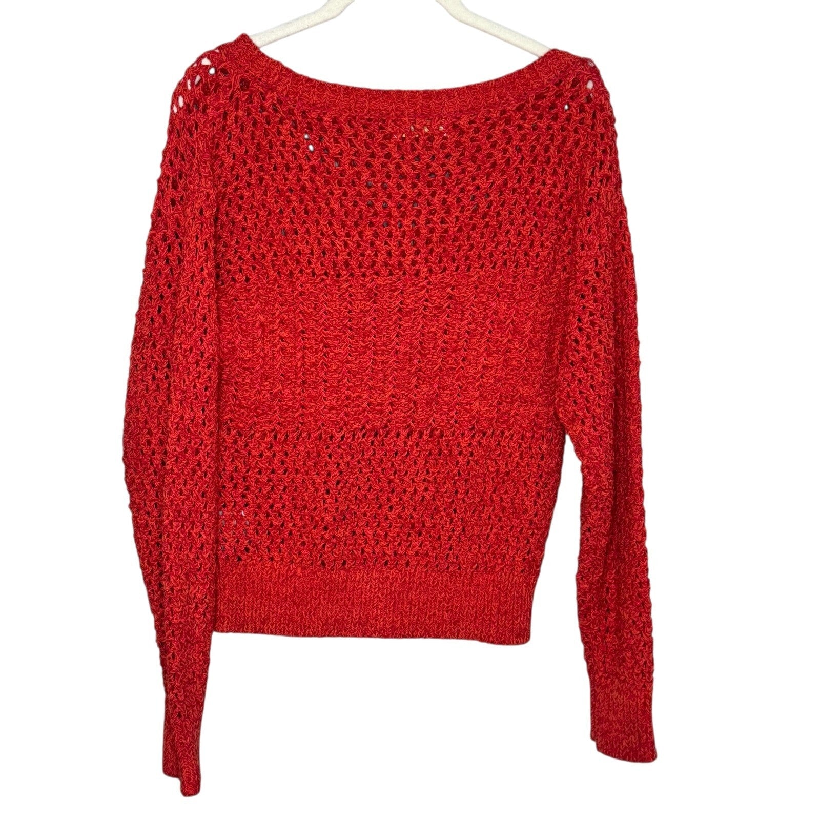 Ramy Brook Mallie Sweater Size Small Pink Open Knit Crochet Coastal Cottage Boho - Flair - Style