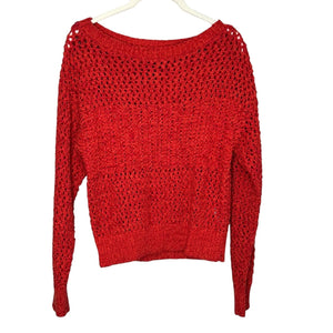 Ramy Brook Mallie Sweater Size Small Pink Open Knit Crochet Coastal Cottage Boho - Flair - Style
