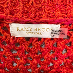 Ramy Brook Mallie Sweater Size Small Pink Open Knit Crochet Coastal Cottage Boho - Flair - Style
