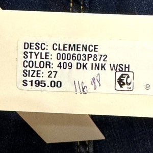 Rebecca Taylor Blue Clemence High Rise Slim Straight Jeans Size 27 NEW $195 - Flair - Style