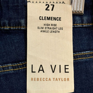 Rebecca Taylor Blue Clemence High Rise Slim Straight Jeans Size 27 NEW $195 - Flair - Style