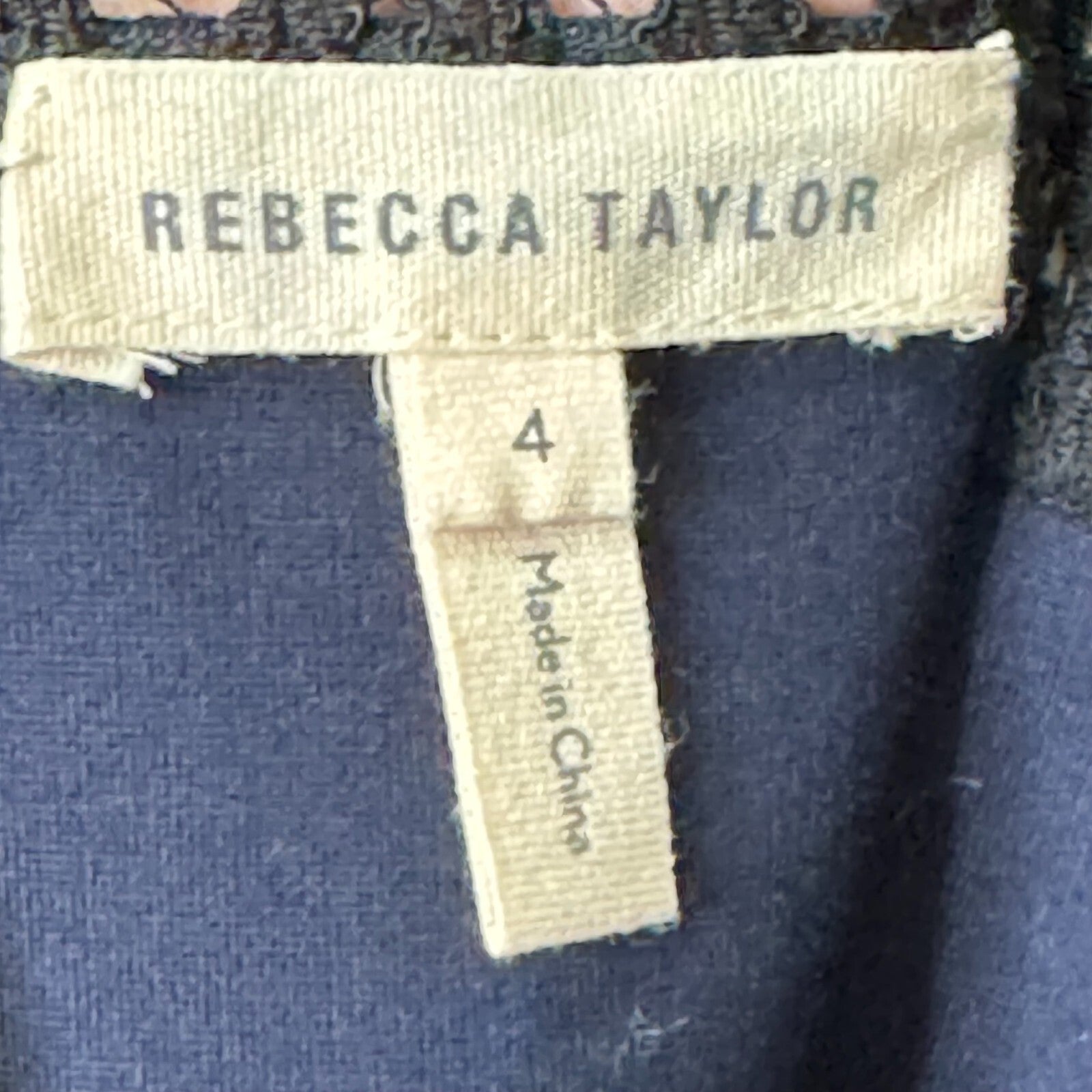 Rebecca Taylor Peplum Top Size 4 Navy Blue Black Lace - Flair - Style