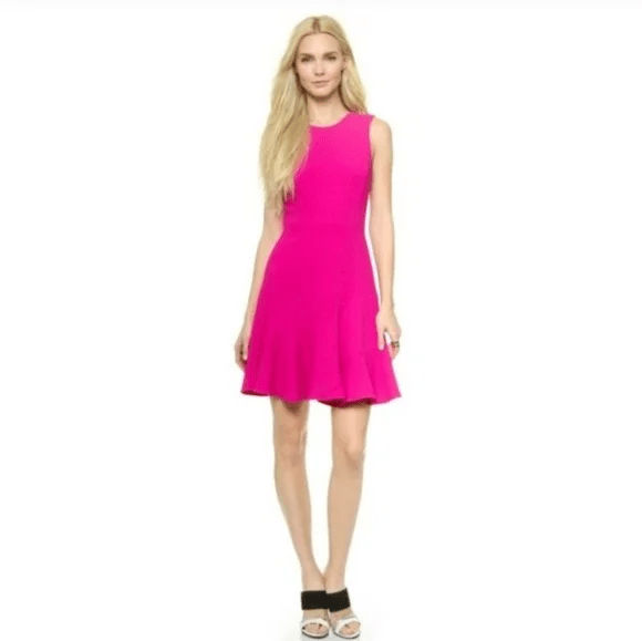 Rebecca Taylor Sleeveless Crepe Flippy Dress Sugarberry Size 4 NEW $350 - Flair - Style