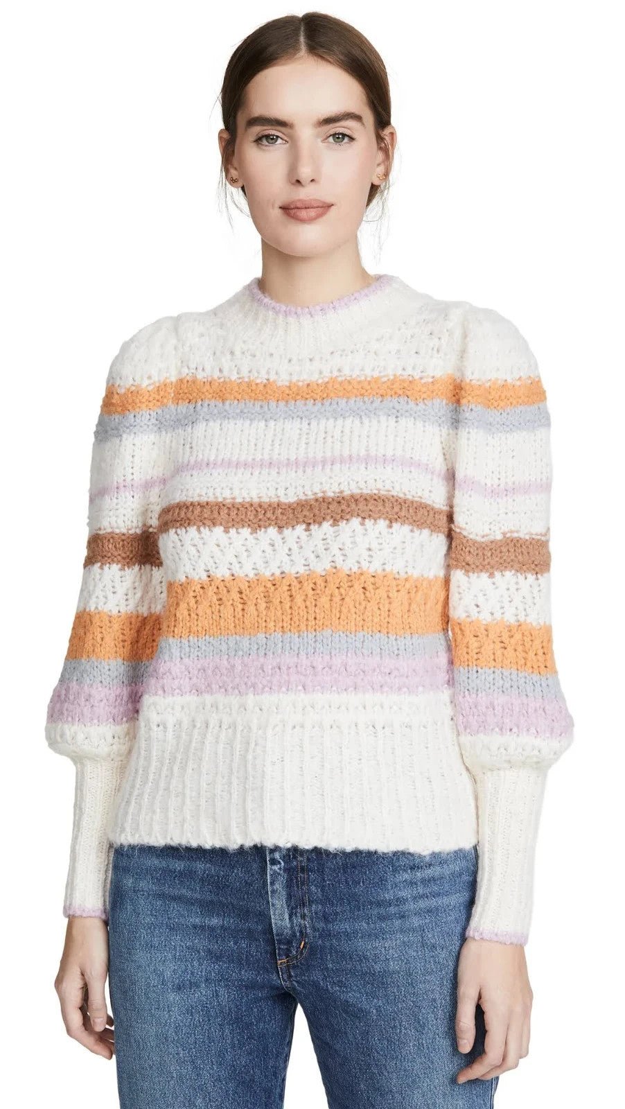 Rebecca Taylor Sweater Womens Small Striped Alpaca Wool Blend Pullover - Flair - Style