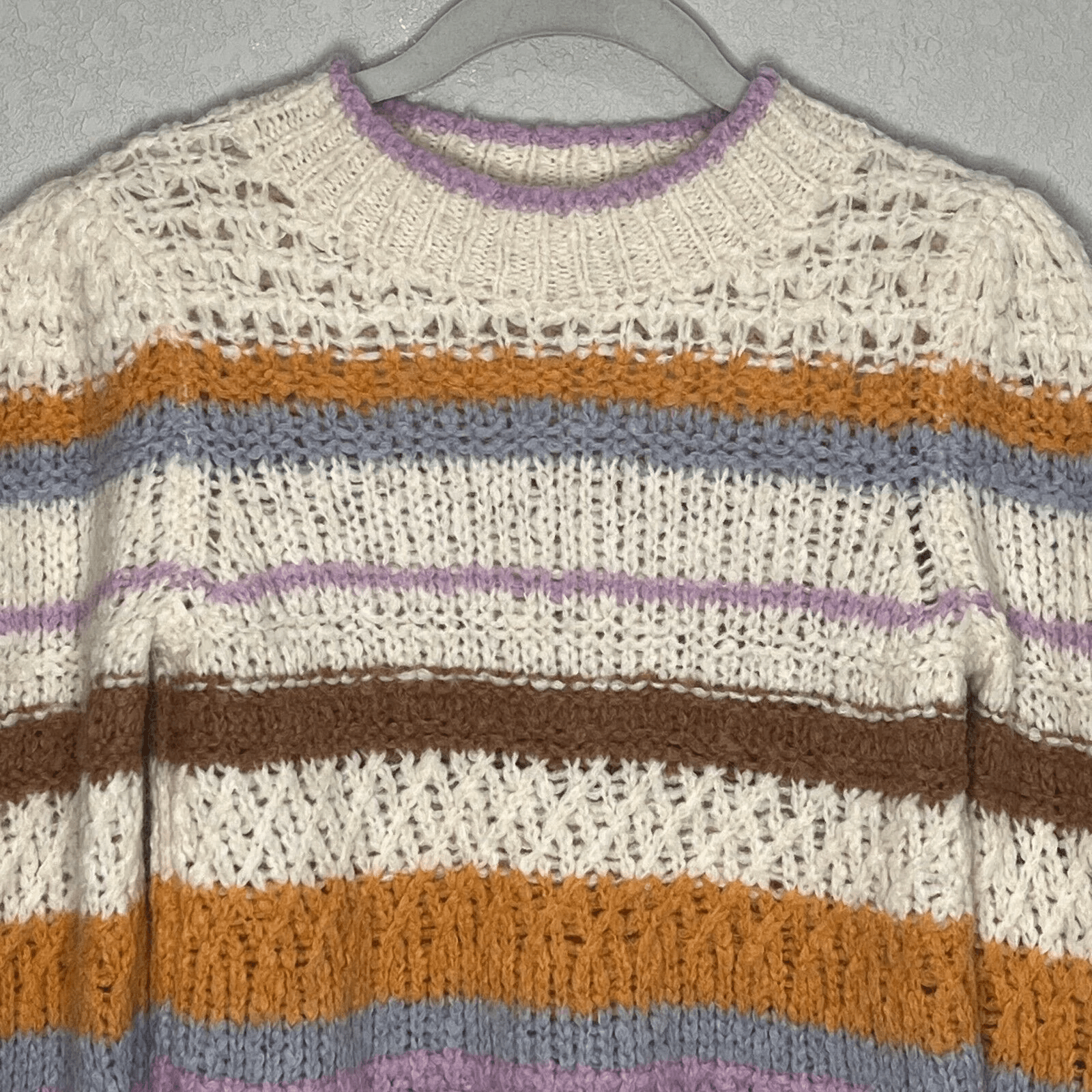 Rebecca Taylor Sweater Womens Small Striped Alpaca Wool Blend Pullover - Flair - Style