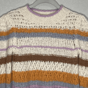 Rebecca Taylor Sweater Womens Small Striped Alpaca Wool Blend Pullover - Flair - Style