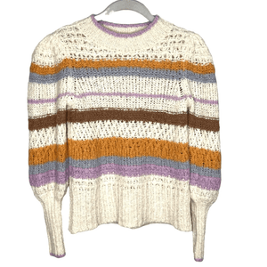 Rebecca Taylor Sweater Womens Small Striped Alpaca Wool Blend Pullover - Flair - Style