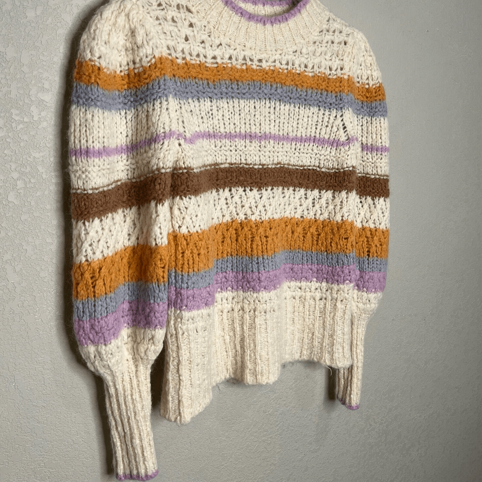 Rebecca Taylor Sweater Womens Small Striped Alpaca Wool Blend Pullover - Flair - Style