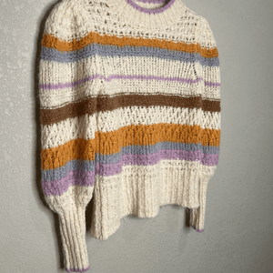 Rebecca Taylor Sweater Womens Small Striped Alpaca Wool Blend Pullover - Flair - Style