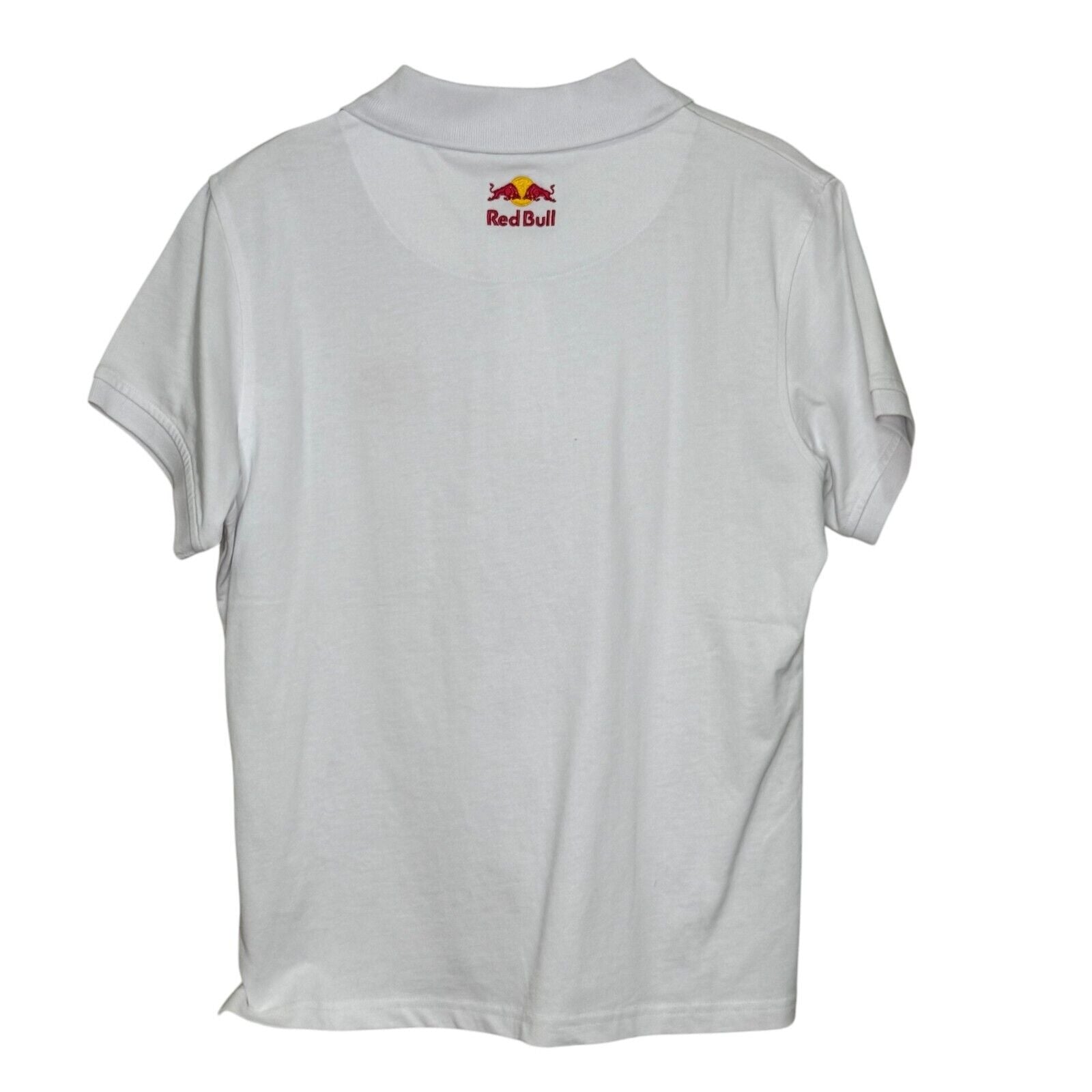 Red Bull Polo Shirt Size Large Womens White 100% Cotton Embroidered NEW - Flair - Style