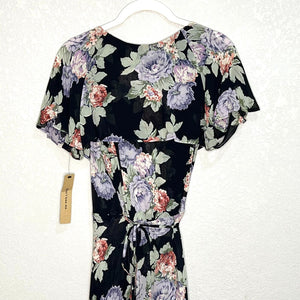 Reformation Maxi Wrap Dress Size XS NEW Harwood Black Floral $258 - Flair - Style