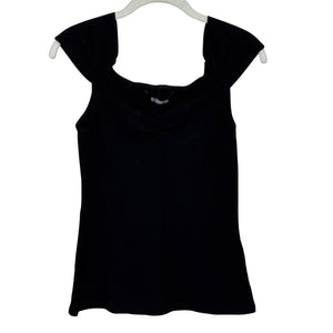 Reformation Tank Top Womens Large Black Ribbed Stretch Knit Sleeveless Shirt USA - Flair - Style