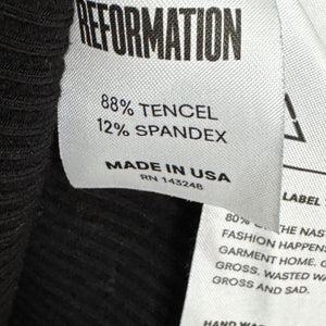 Reformation Tank Top Womens Large Black Ribbed Stretch Knit Sleeveless Shirt USA - Flair - Style