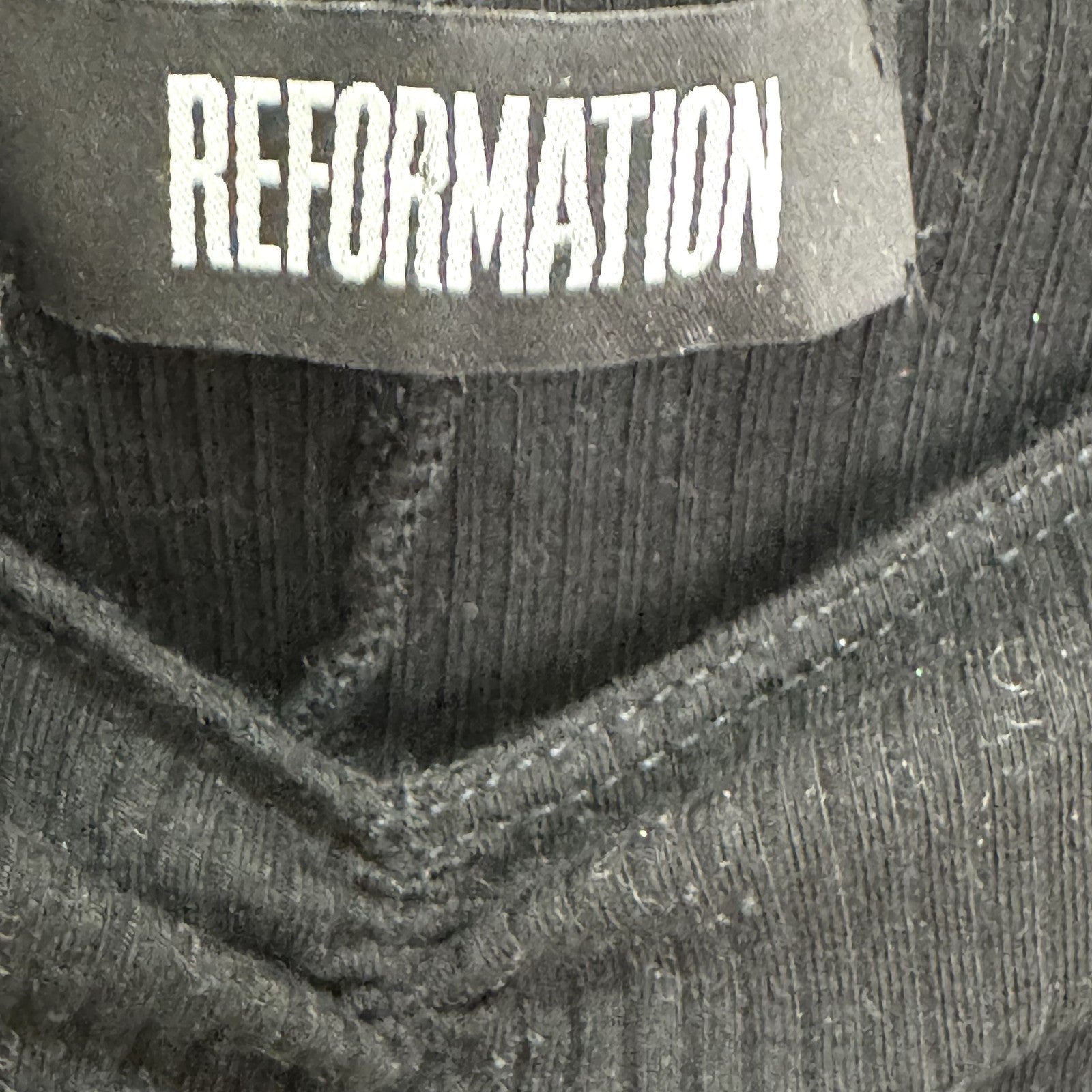 Reformation Tank Top Womens Large Black Ribbed Stretch Knit Sleeveless Shirt USA - Flair - Style