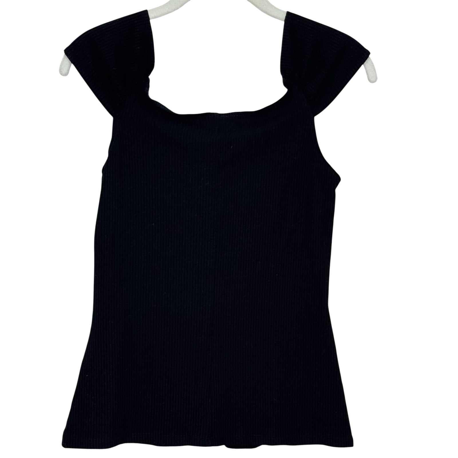 Reformation Tank Top Womens Large Black Ribbed Stretch Knit Sleeveless Shirt USA - Flair - Style