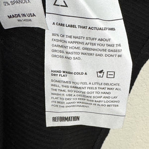 Reformation Tank Top Womens Large Black Ribbed Stretch Knit Sleeveless Shirt USA - Flair - Style