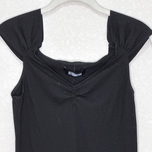 Reformation Tank Top Womens Large Black Ribbed Stretch Knit Sleeveless Shirt USA - Flair - Style