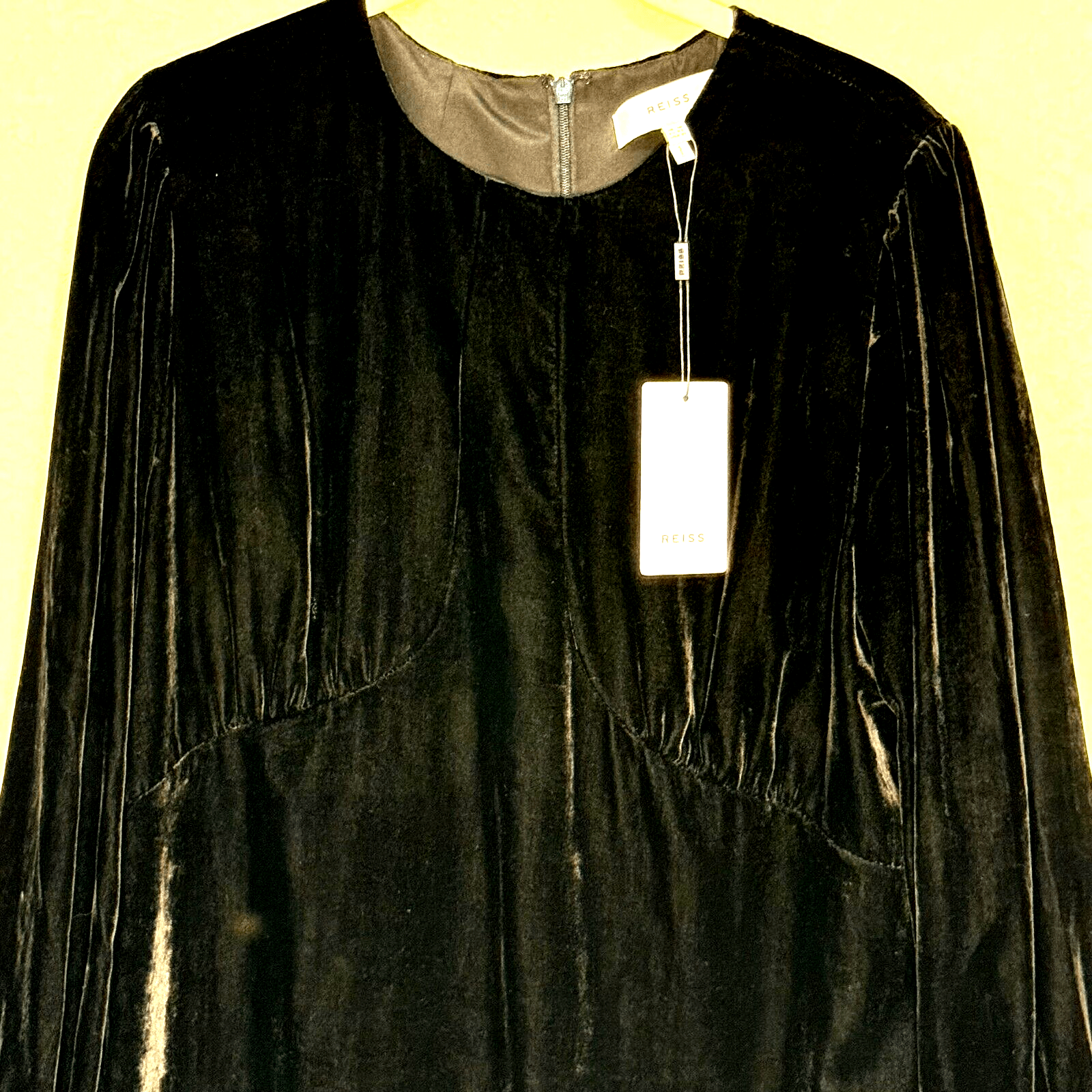 REISS NEW Bianca Black Velvet Mini Dress US Size 10 $345 - Flair - Style