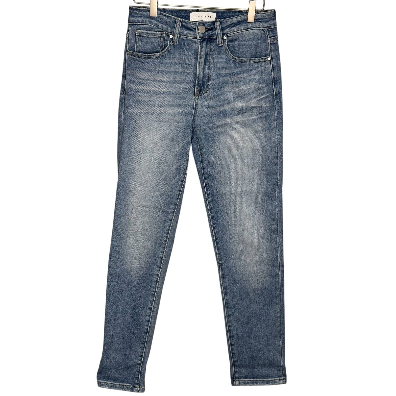 Risen Katherine Mid Rise Relaxed Skinny Jeans Size 27 Medium Blue - Flair - Style