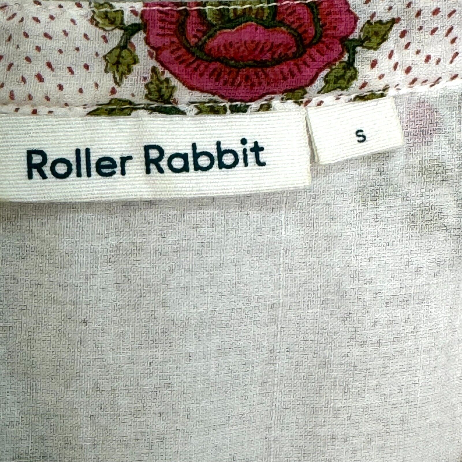 Roller Rabbit Cover - Up Tunic Size Small White Valley Floral Serafina - Flair - Style