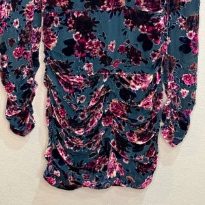 Ronny Kobo Ellice Floral Velvet Burnout Ruched Mini Dress Size Small NEW $498 - Flair - Style