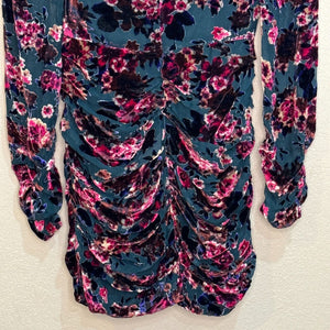 Ronny Kobo Ellice Floral Velvet Burnout Ruched Mini Dress Size Small NEW $498 - Flair - Style