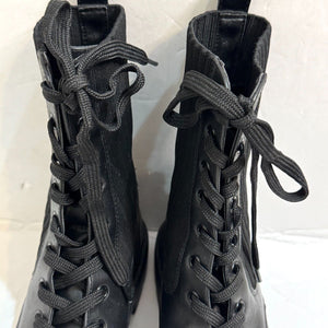Sam Edelman Lydell Womens Combat Boots Leather Knit Black Size 6 - Flair - Style