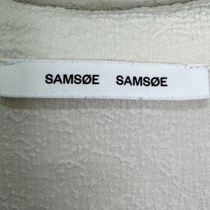 Samsoe Samsoe Margot Blouse Size XS White Puff Sleeve Collared Top - Flair - Style