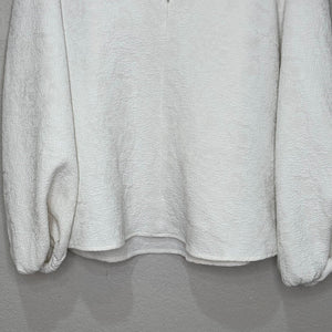 Samsoe Samsoe Margot Blouse Size XS White Puff Sleeve Collared Top - Flair - Style