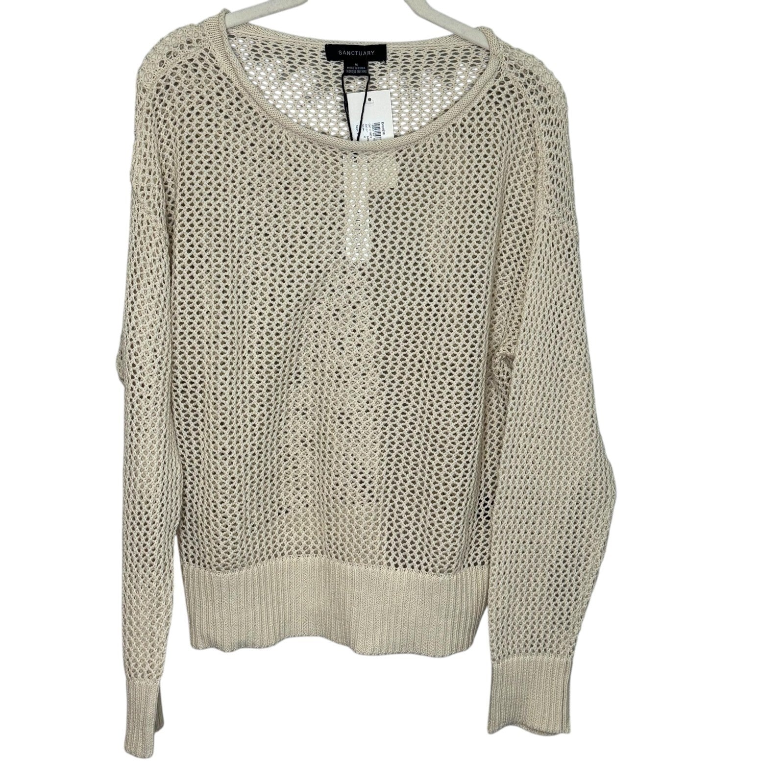 Sanctuary Open Knit Sweater Size Small Sandshell Cream NEW $89 - Flair - Style