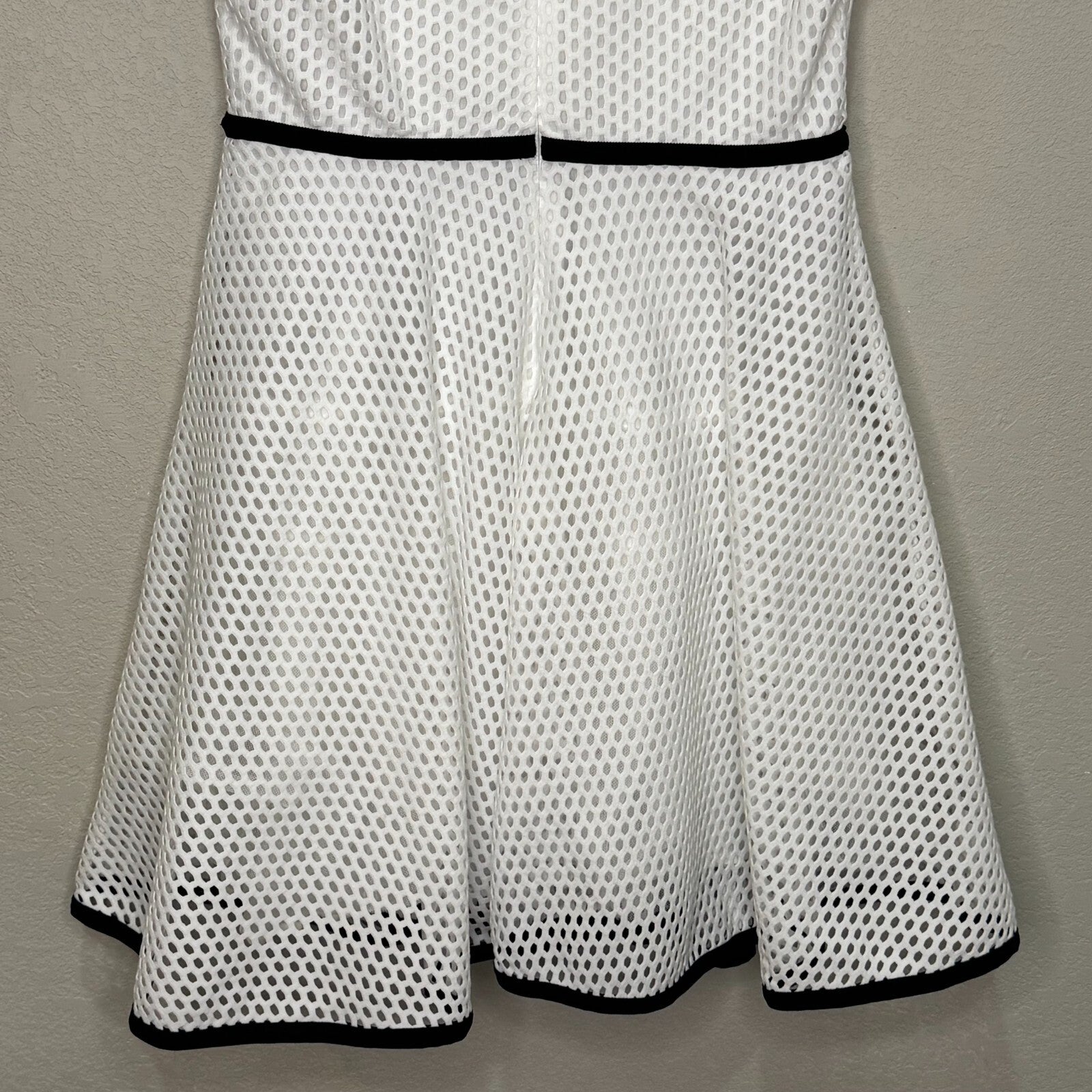 Sandro Paris Dress US Size 6 8 (3) White Fit and Flare Tulle Underlay Mesh - Flair - Style