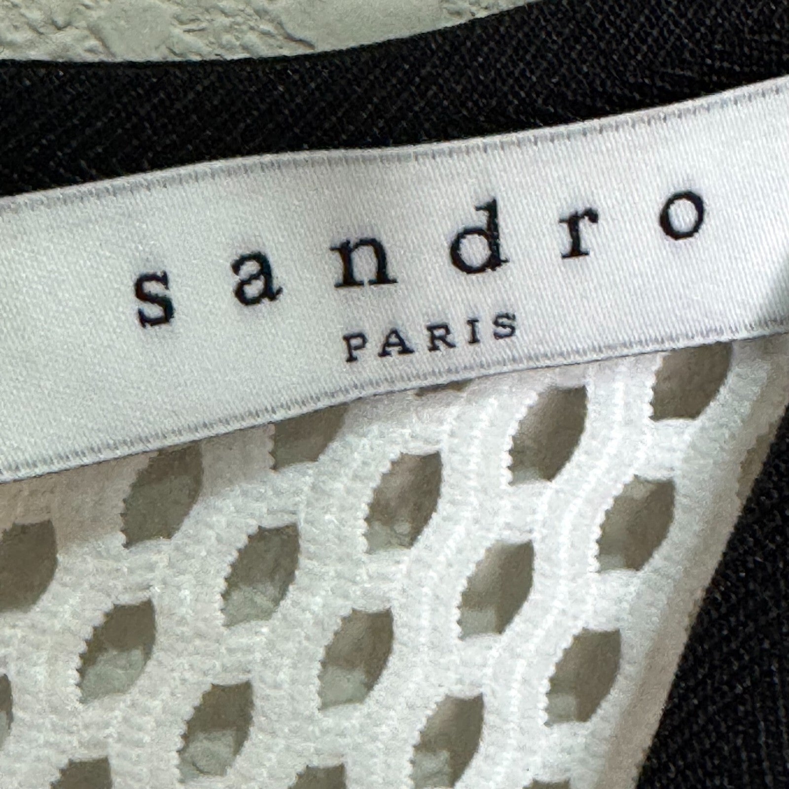Sandro Paris Dress US Size 6 8 (3) White Fit and Flare Tulle Underlay Mesh - Flair - Style