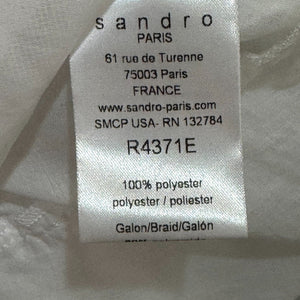 Sandro Paris Dress US Size 6 8 (3) White Fit and Flare Tulle Underlay Mesh - Flair - Style