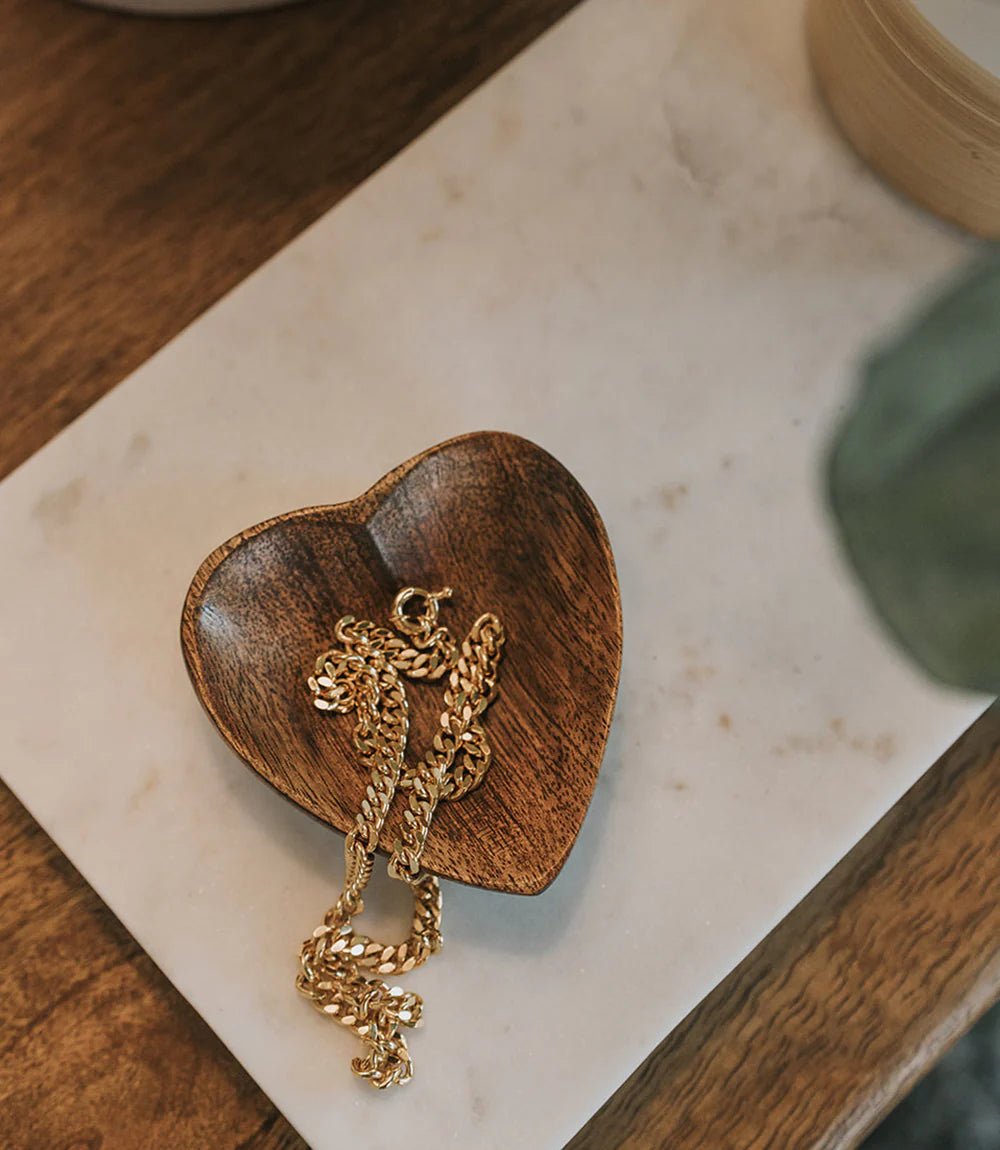 Small Alaya Heart Wooden Jewelry Catch All Tray - Handcrafted - Flair - Style