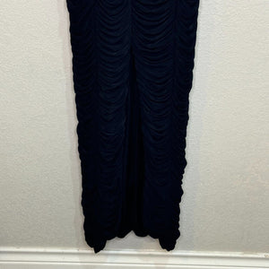 Sue Wong Nocturne Maxi Dress Gown Size 8 Black Long Sleeve Ruched - Flair - Style