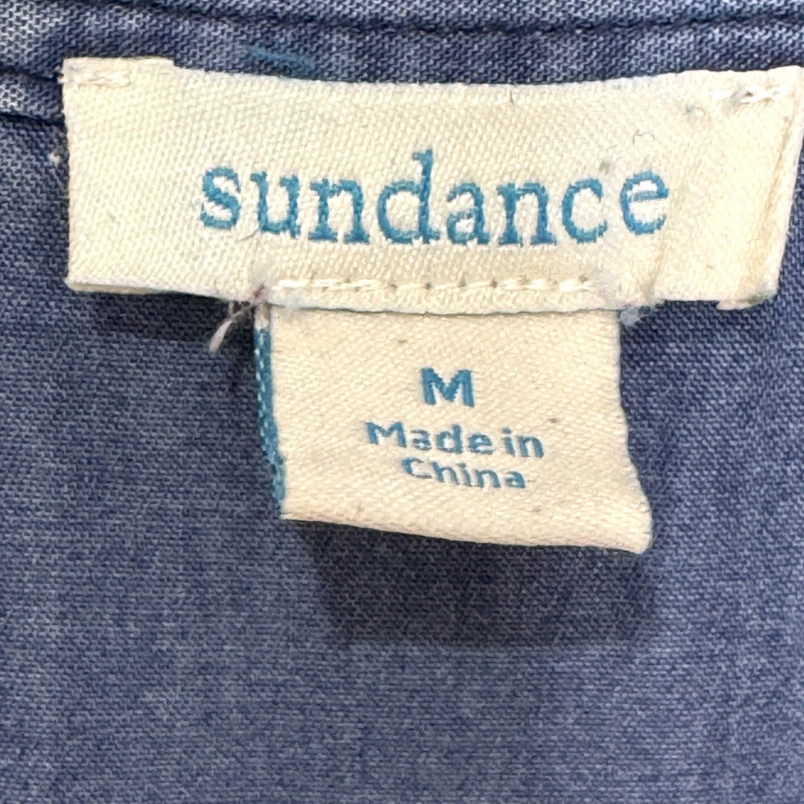 Sundance Tessa Shirt Medium Blue Pleated Front Tencel Chambray Button Down Top - Flair - Style