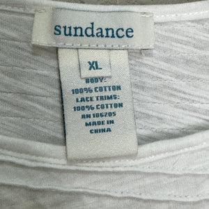Sundance Top Shirt Womens XL Lace Trim Boho Pullover Long Sleeve - Flair - Style