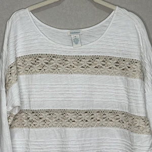 Sundance Top Shirt Womens XL Lace Trim Boho Pullover Long Sleeve - Flair - Style