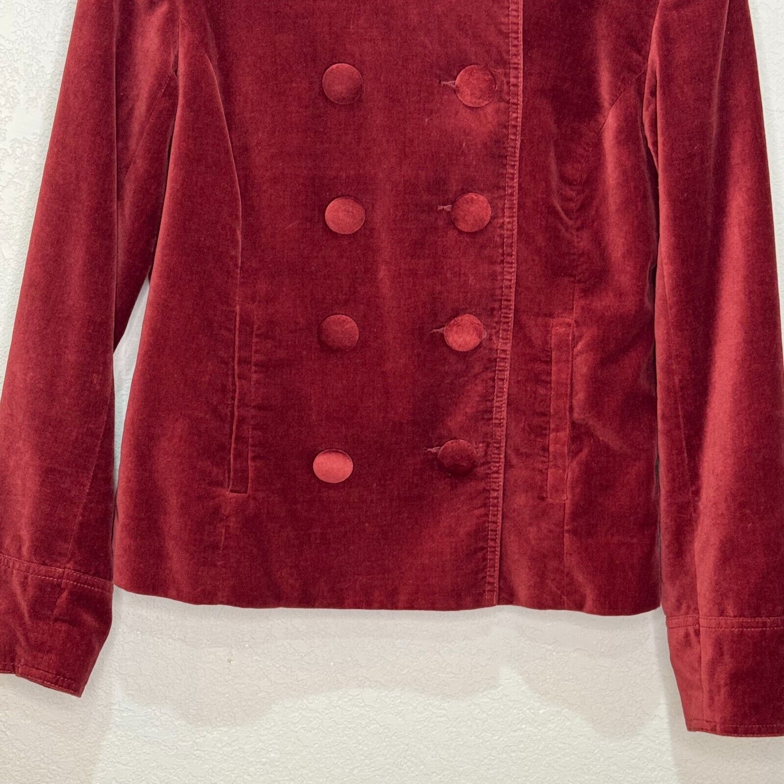 Sundance Velvet Anastasia Pea Jacket Rust Double Breasted Blazer Size 6 - Flair - Style